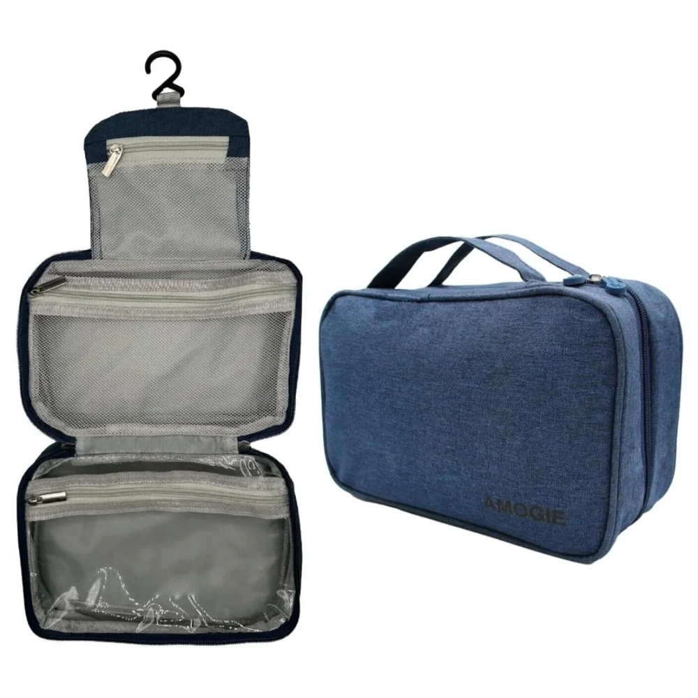 Hanging Travel Makeup And Toiletries Bag for Women and Men Navy Blue NEW